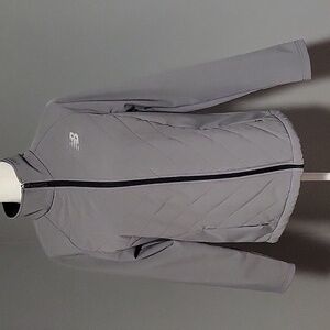 New Balance Gray Water Resistant Fleece Lined Soft Shell Jacket - Size M